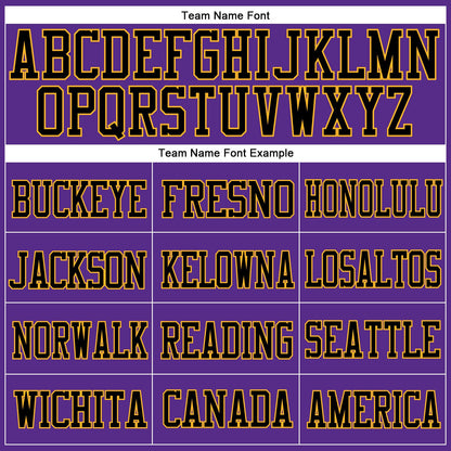 Custom Purple Black-Gold Mesh Authentic Football Jersey - Sky-Custom