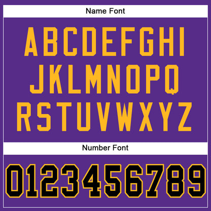 Custom Purple Black-Gold Mesh Authentic Football Jersey - Sky-Custom