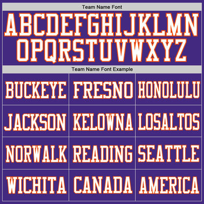 Custom Purple White-Orange Mesh Authentic Football Jersey - Sky-Custom