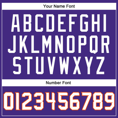 Custom Purple White-Orange Mesh Authentic Football Jersey - Sky-Custom