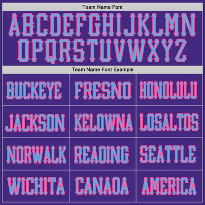 Custom Purple Light Blue-Pink Mesh Authentic Football Jersey - Sky-Custom