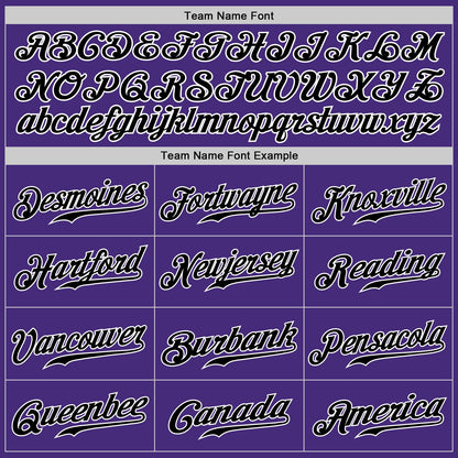 Custom Purple Black-White Authentic Baseball Jersey - Sky-Custom
