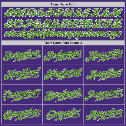 Custom Purple Neon Green-White Authentic Baseball Jersey - Sky-Custom