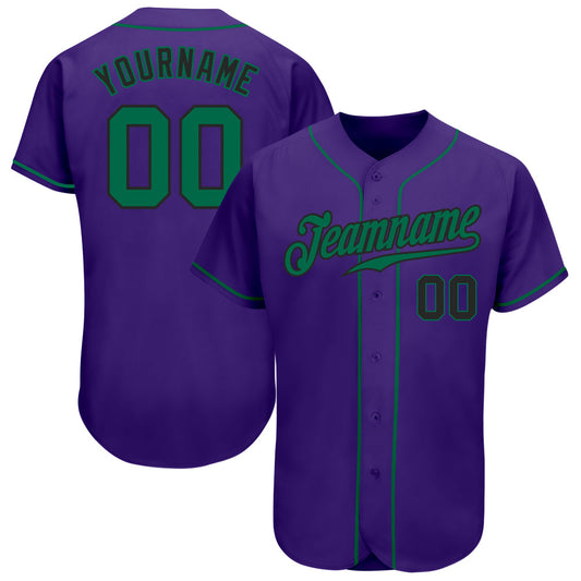 Custom Purple Kelly Green-Black Authentic Baseball Jersey - Sky-Custom