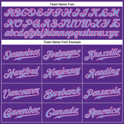 Custom Purple Light Blue-Pink Authentic Sleeveless Baseball Jersey - Sky-Custom