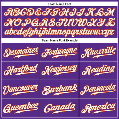 Custom Purple White-Orange Authentic Sleeveless Baseball Jersey - Sky-Custom