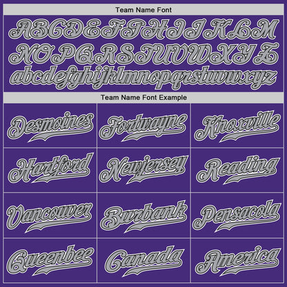 Custom Purple Gray-Black Authentic Baseball Jersey - Sky-Custom