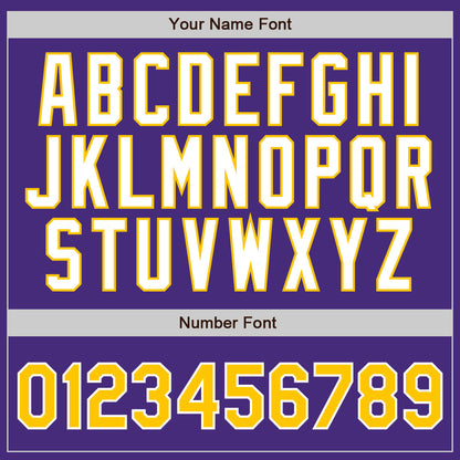 Custom Purple White Pinstripe Gold-White Authentic Baseball Jersey - Sky-Custom