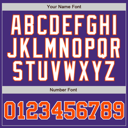 Custom Purple White Pinstripe Orange-White Authentic Baseball Jersey - Sky-Custom