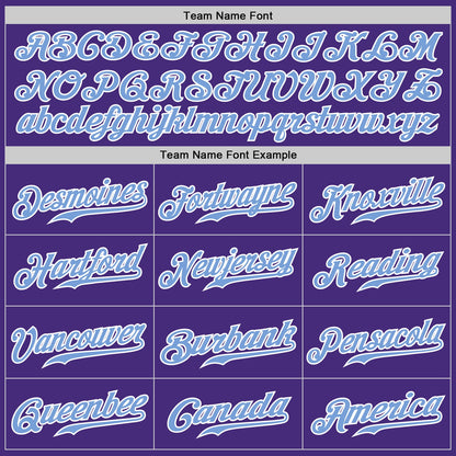 Custom Purple White Pinstripe Light Blue-White Authentic Baseball Jersey - Sky-Custom
