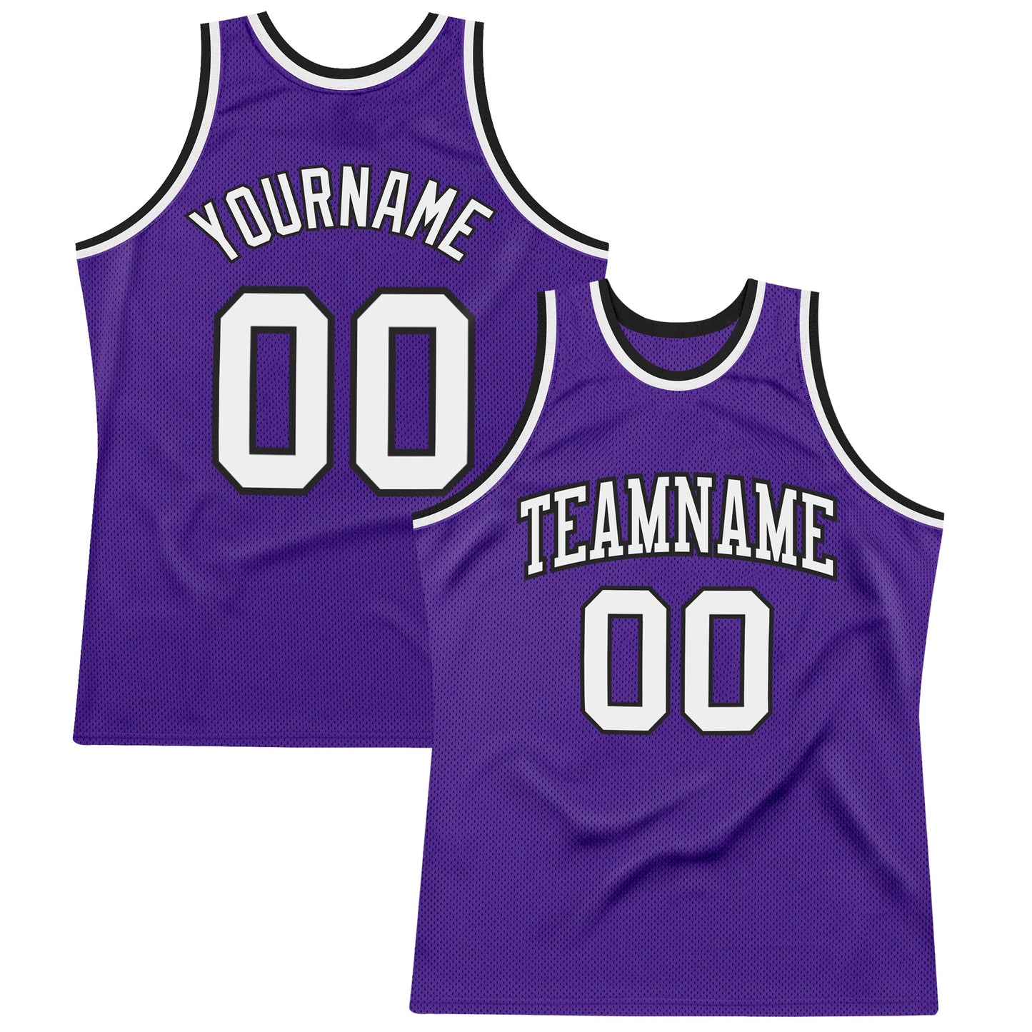 Custom Purple White-Black Authentic Throwback Basketball Jersey - Sky-Custom