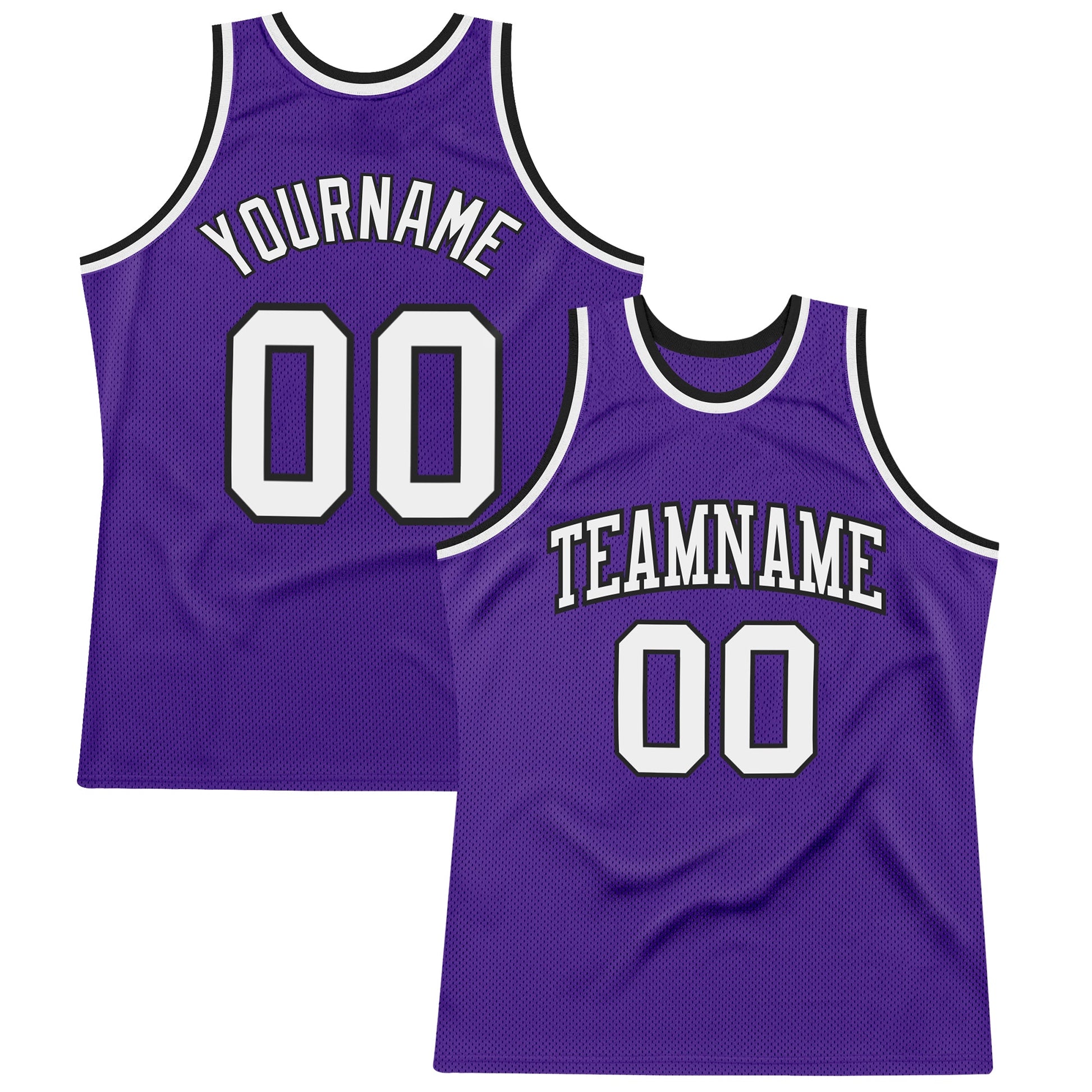 Custom Purple White-Black Authentic Throwback Basketball Jersey - Sky-Custom