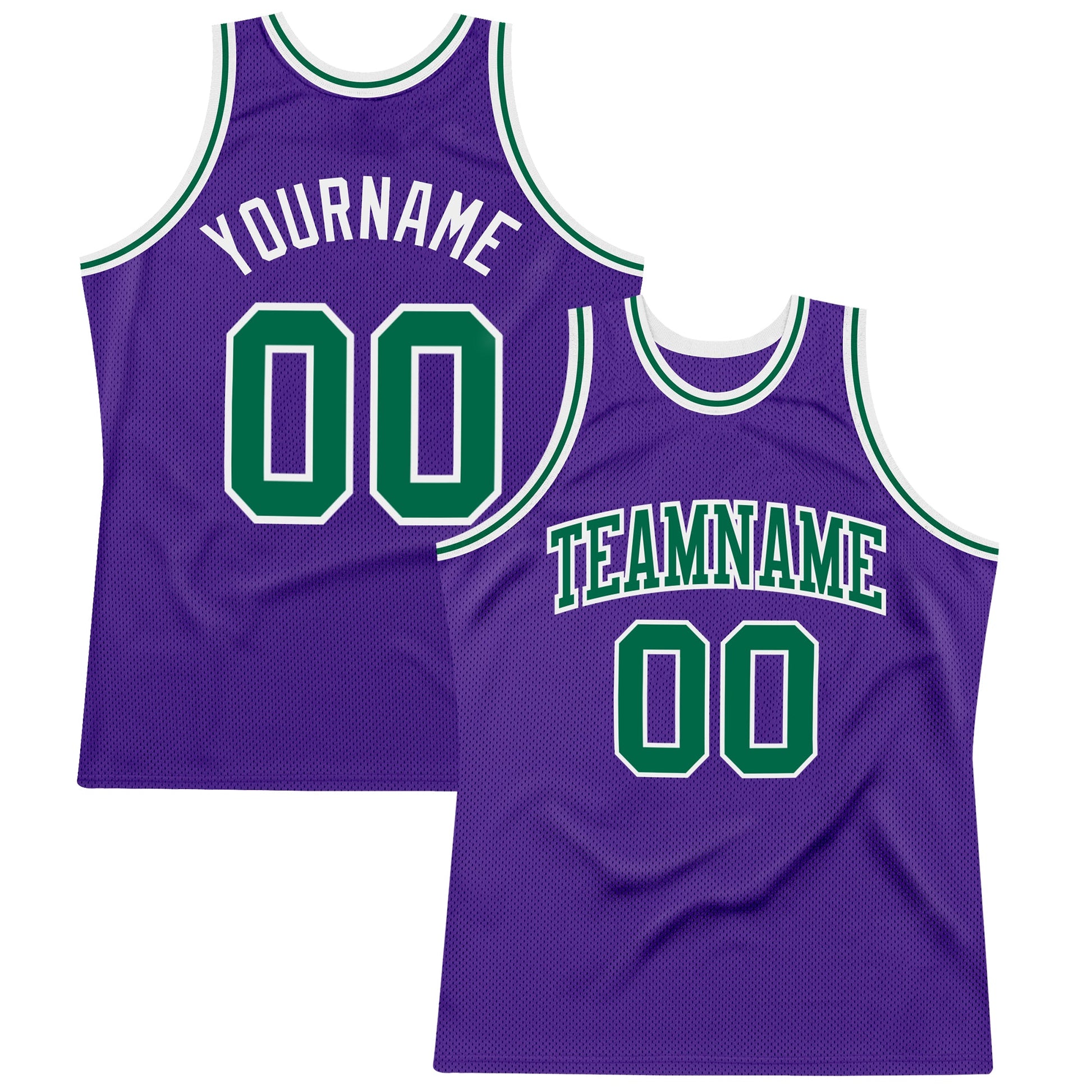 Custom Purple Kelly Green-White Authentic Throwback Basketball Jersey - Sky-Custom