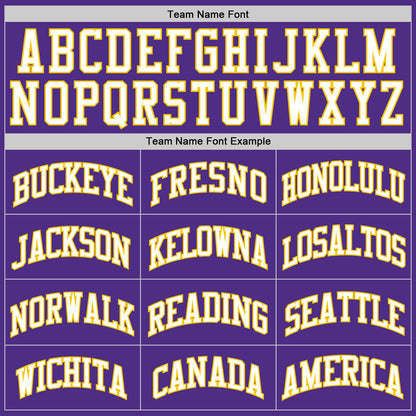 Custom Purple White-Gold Authentic Throwback Basketball Jersey - Sky-Custom