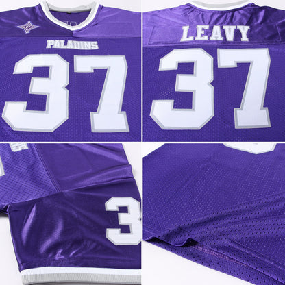 Custom Purple White-Gray Mesh Authentic Throwback Football Jersey - Sky-Custom