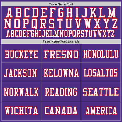 Custom Purple White-Red Mesh Authentic Throwback Football Jersey - Sky-Custom