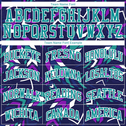Custom Purple Aqua-White Music Festival Round Neck Sublimation Basketball Suit Jersey - Sky-Custom