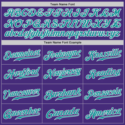 Custom Purple Teal-White Authentic Baseball Jersey - Sky-Custom