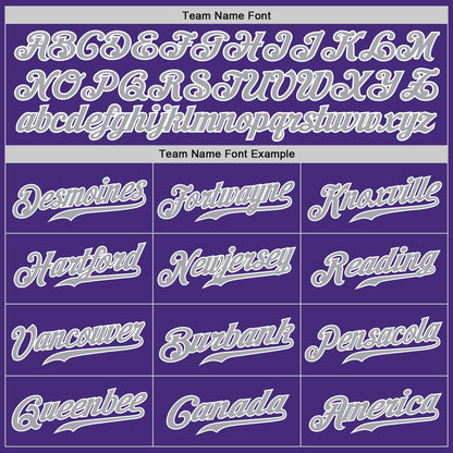 Custom Purple Gray-White Authentic Baseball Jersey - Sky-Custom