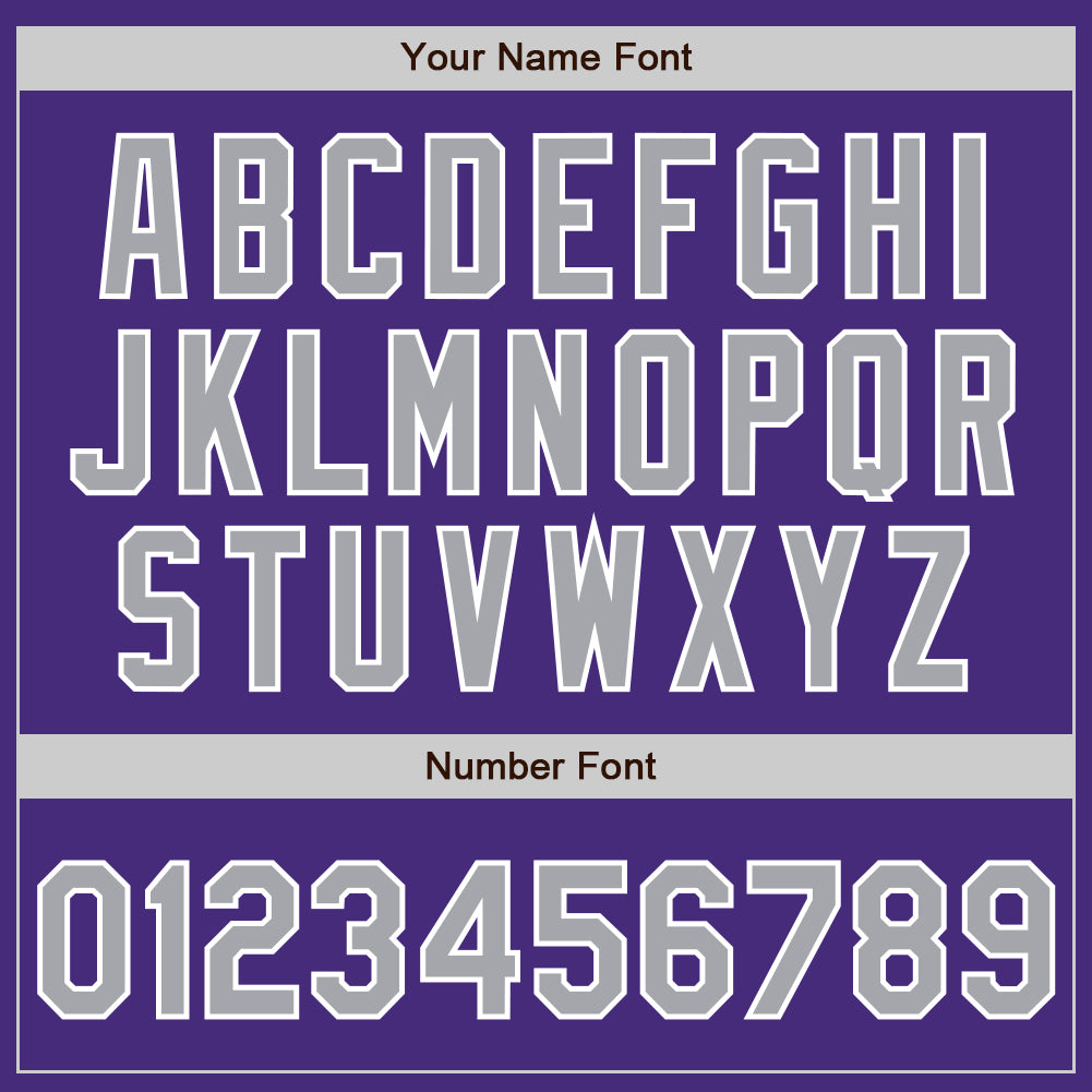 Custom Purple Gray-White Authentic Baseball Jersey - Sky-Custom