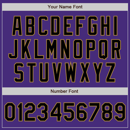 Custom Purple Black-Old Gold Authentic Baseball Jersey - Sky-Custom