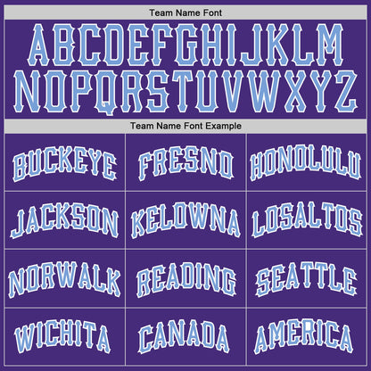 Custom Purple Light Blue-White Authentic Baseball Jersey - Sky-Custom