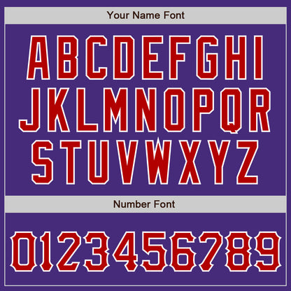 Custom Purple Red-White Authentic Baseball Jersey - Sky-Custom