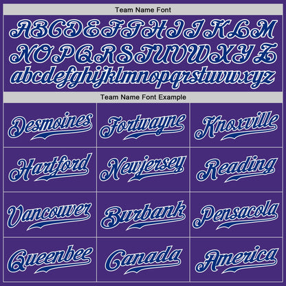 Custom Purple Royal-White Authentic Baseball Jersey - Sky-Custom