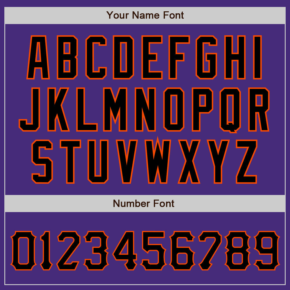 Custom Purple Black-Orange Authentic Baseball Jersey - Sky-Custom