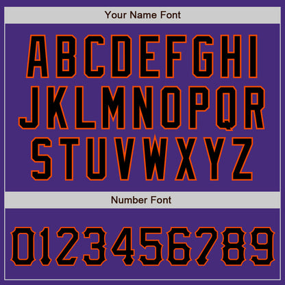Custom Purple Black-Orange Authentic Baseball Jersey - Sky-Custom