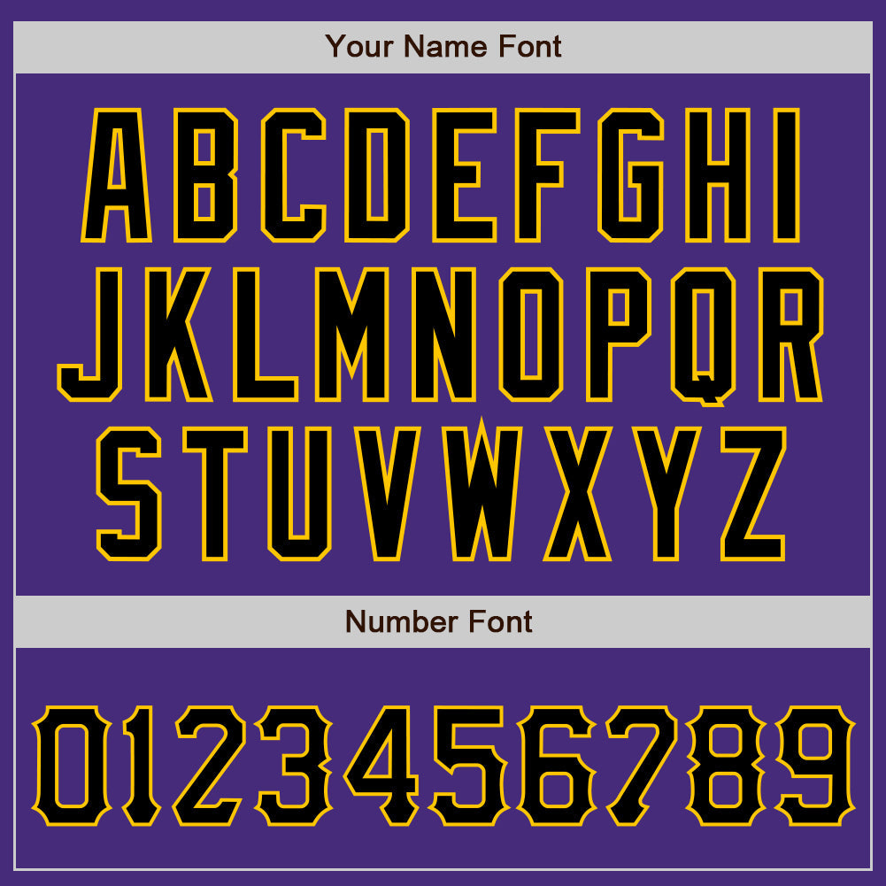 Custom Purple Black-Gold Authentic Baseball Jersey - Sky-Custom