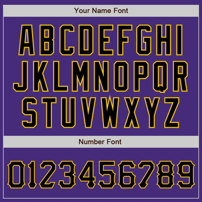 Custom Purple Black-Gold Authentic Baseball Jersey - Sky-Custom