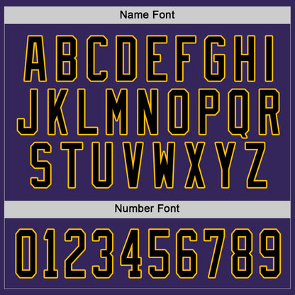 Custom Purple Black-Gold Hockey Jersey - Sky-Custom
