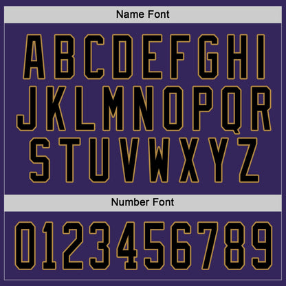 Custom Purple Black-Old Gold Hockey Jersey - Sky-Custom