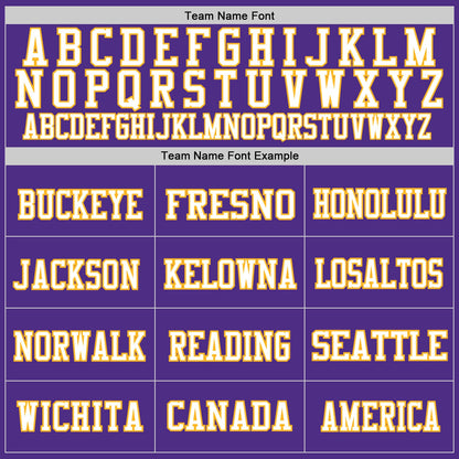 Custom Purple Gold-White Mesh Authentic Football Jersey - Sky-Custom