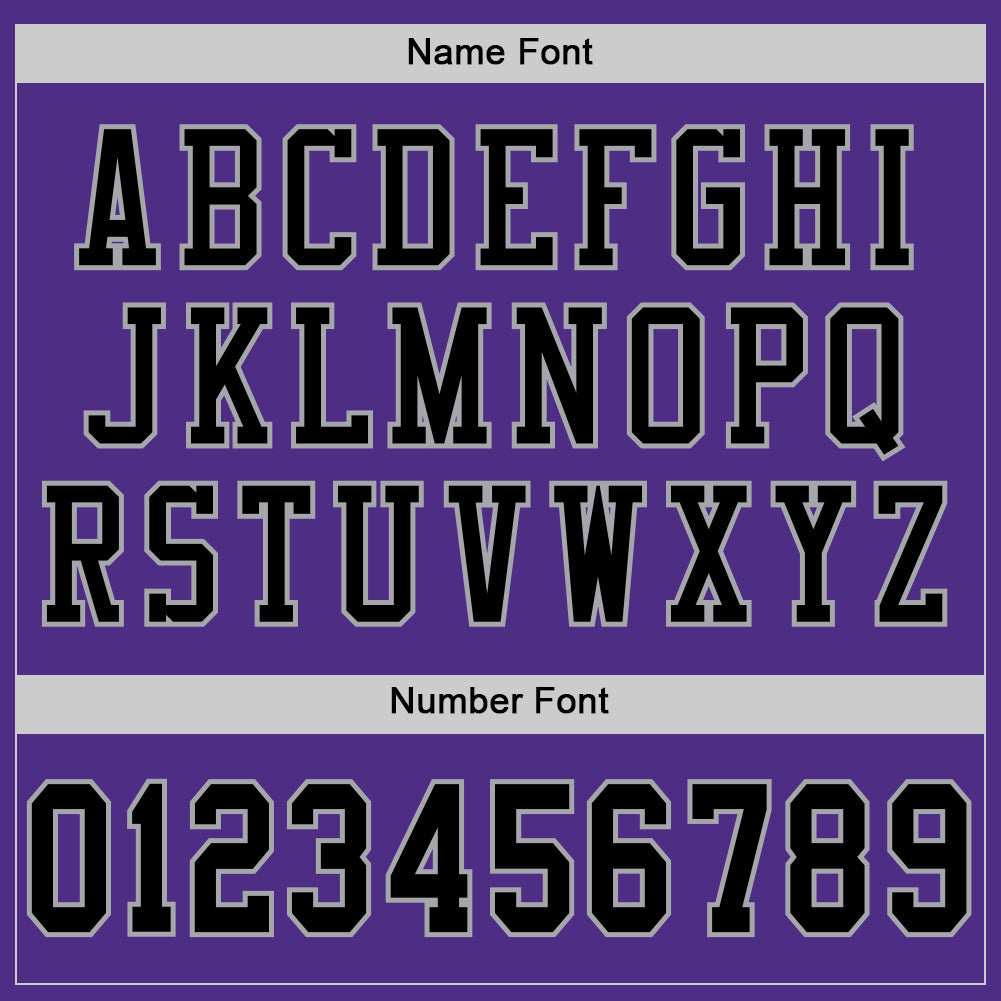 Custom Purple Black-Gray Mesh Authentic Football Jersey - Sky-Custom