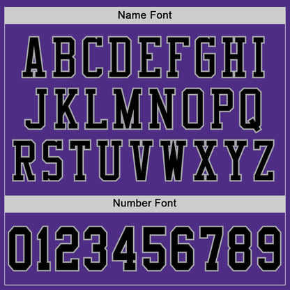 Custom Purple Black-Gray Mesh Authentic Football Jersey - Sky-Custom