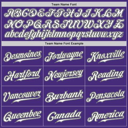 Custom Purple White Black-Gray Authentic Baseball Jersey - Sky-Custom