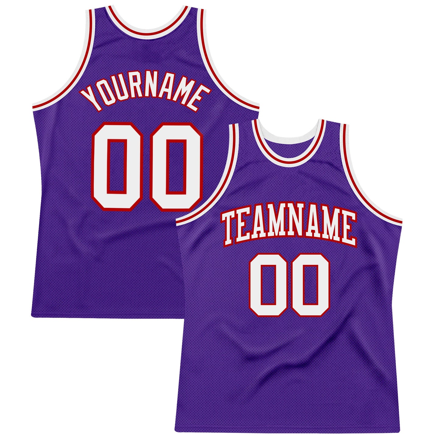 Custom Purple White-Red Authentic Throwback Basketball Jersey - Sky-Custom