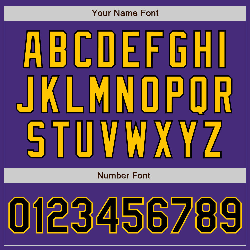 Custom Purple Black-Gold Authentic Baseball Jersey - Sky-Custom