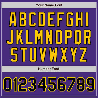 Custom Purple Black-Gold Authentic Baseball Jersey - Sky-Custom