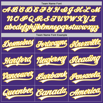 Custom Purple White-Gold Authentic Baseball Jersey - Sky-Custom