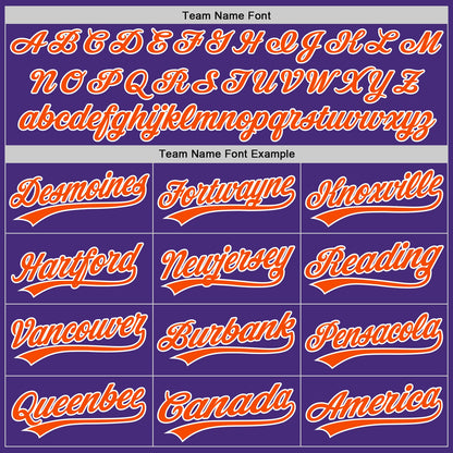 Custom Purple Orange-White Authentic Baseball Jersey - Sky-Custom