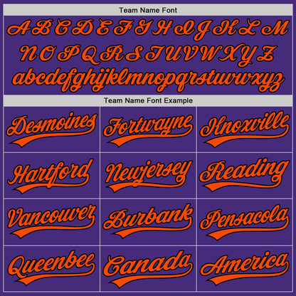 Custom Purple Black-Orange Authentic Baseball Jersey - Sky-Custom