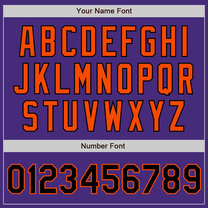 Custom Purple Black-Orange Authentic Baseball Jersey - Sky-Custom