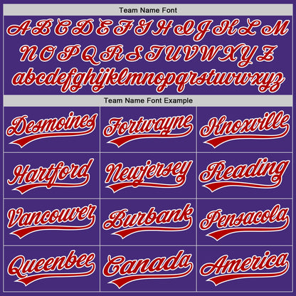 Custom Purple Red-White Authentic Baseball Jersey - Sky-Custom