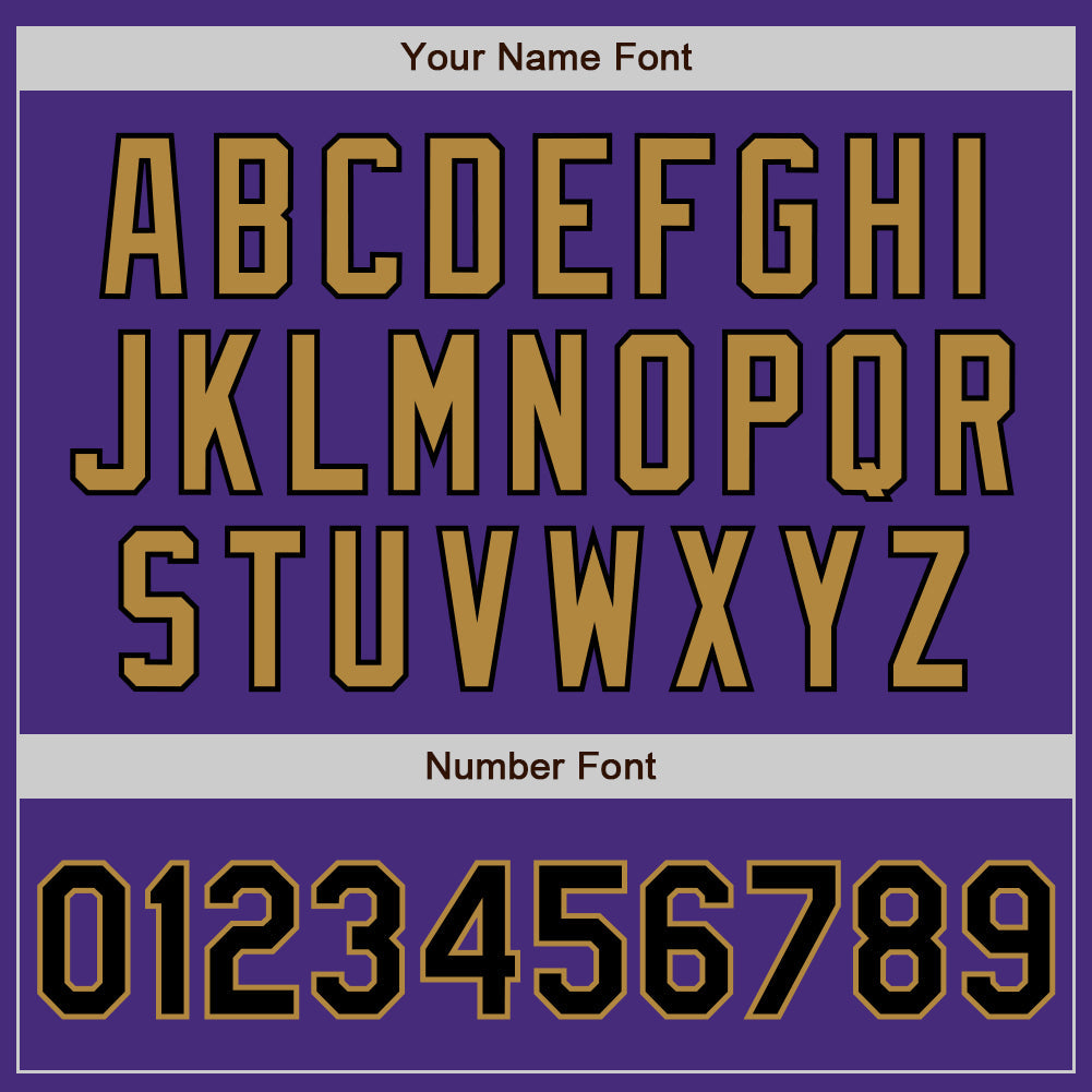 Custom Purple Black-Old Gold Authentic Baseball Jersey - Sky-Custom