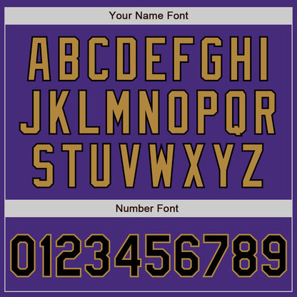 Custom Purple Black-Old Gold Authentic Baseball Jersey - Sky-Custom