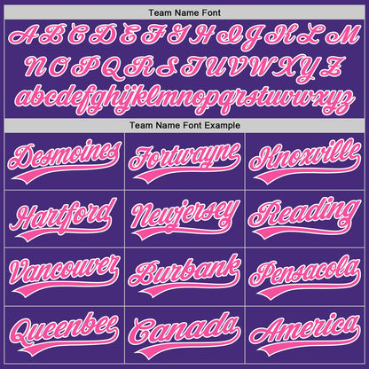 Custom Purple Pink-White Authentic Baseball Jersey - Sky-Custom