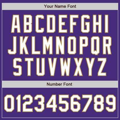 Custom Purple White-Old Gold Authentic Baseball Jersey - Sky-Custom
